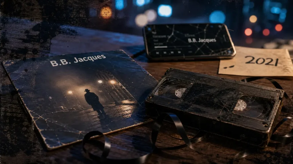 bb jacques, pochette vinyle et cassette VHS usée, 2021