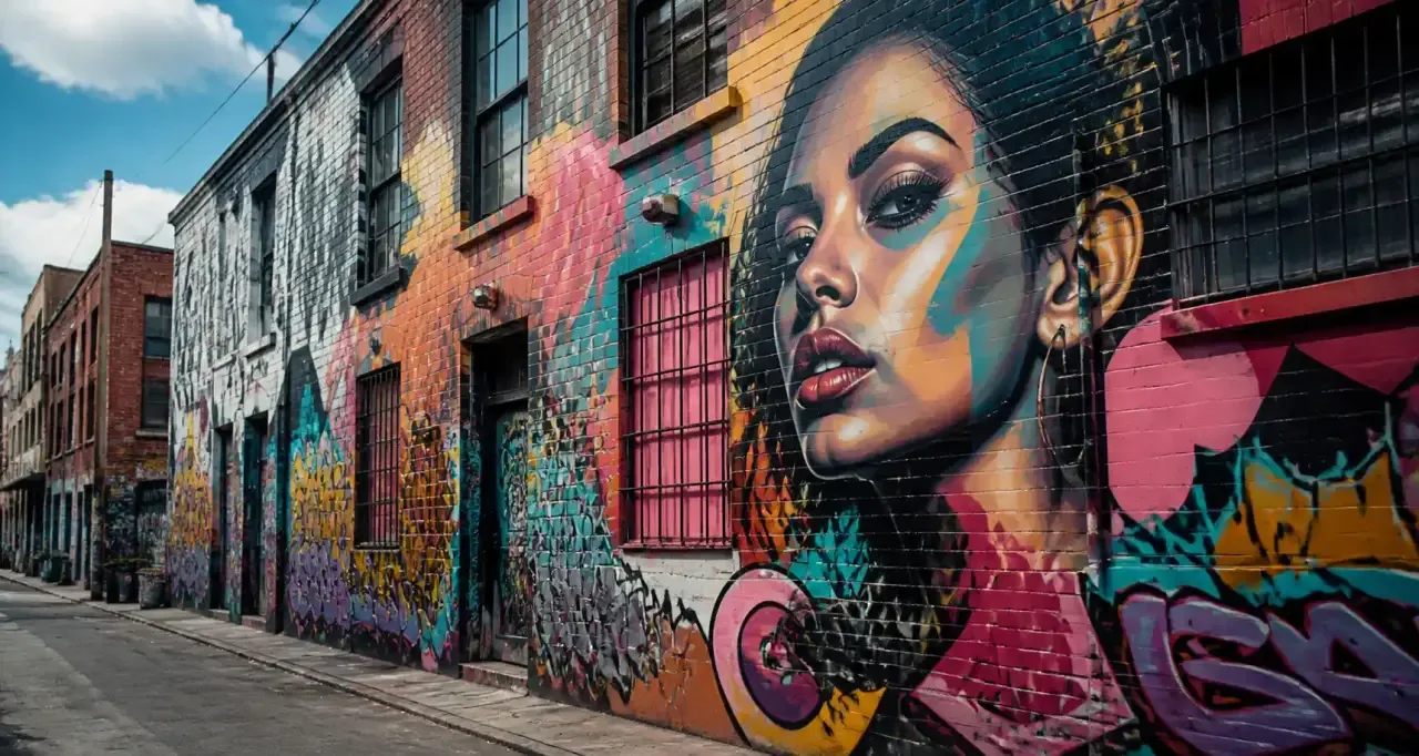 Mur de street art et graffiti, culture urbaine