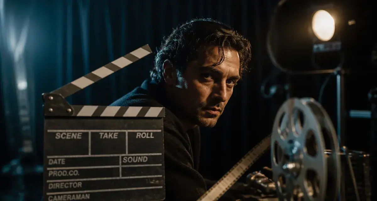 Films et séries tv avec Adam Driver : Adam Driver sur plateau, clapboard 35 mm