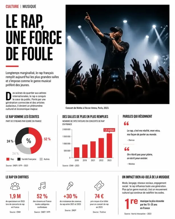 Concert de rap à Bordeaux dans une salle de spectacle