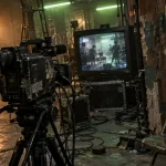 Making of film horreur found footage sur plateau