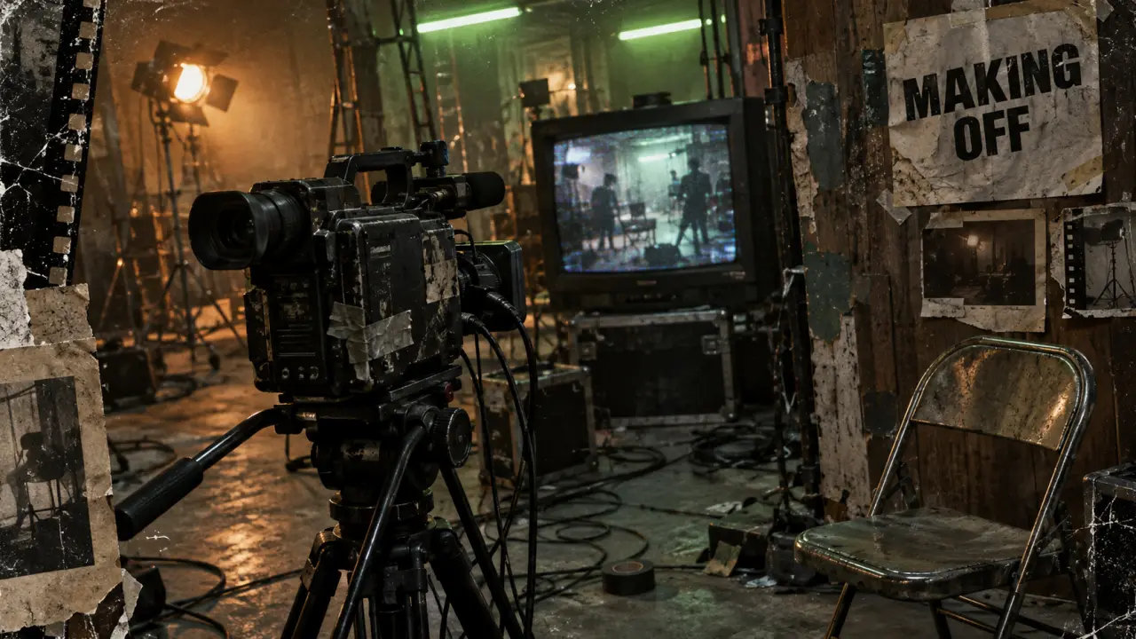 Making of film horreur found footage sur plateau